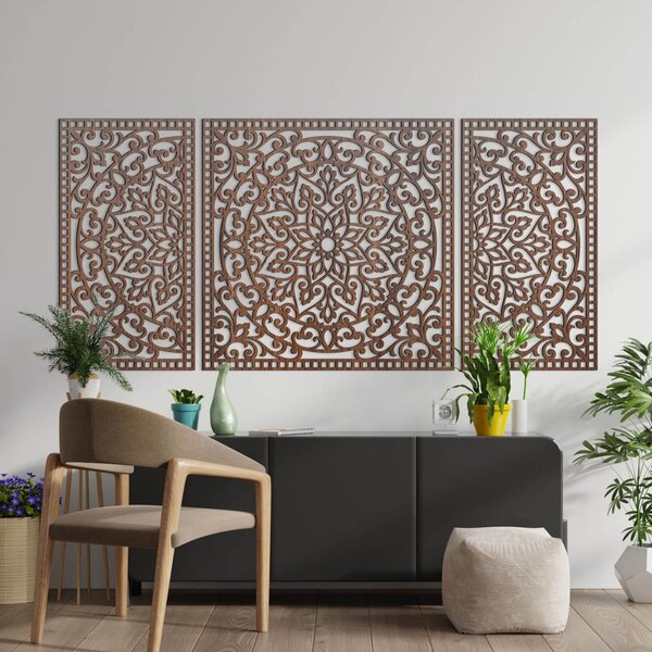 Drevená nástenná dekorácia Mandala | FLORIA: HDF - Javor 105 x 50 cm 4713-112978 HDF0514-B
