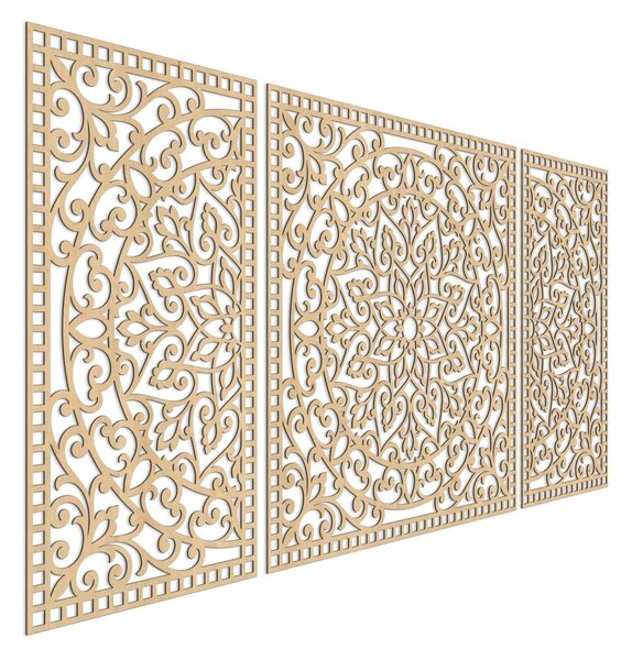 Drevená nástenná dekorácia Mandala | FLORIA: HDF - Javor 105 x 50 cm 4713-112978 HDF0514-B