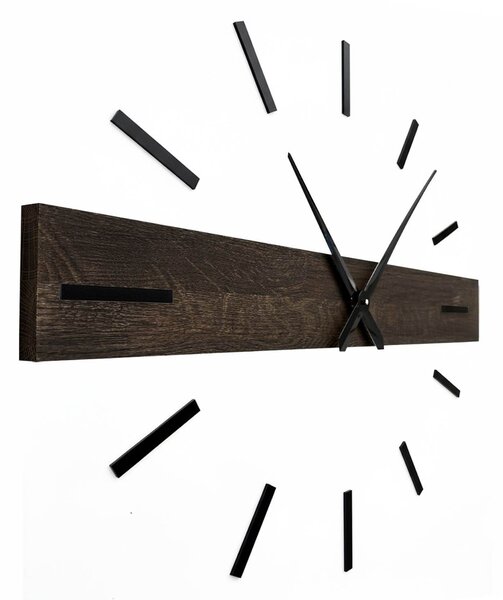 Luxusné dubové nástenné hodiny z masívu | KOPLOK: Strieborné ručičky 80 cm 4722-113198 MAS025-3169-SILVER-80