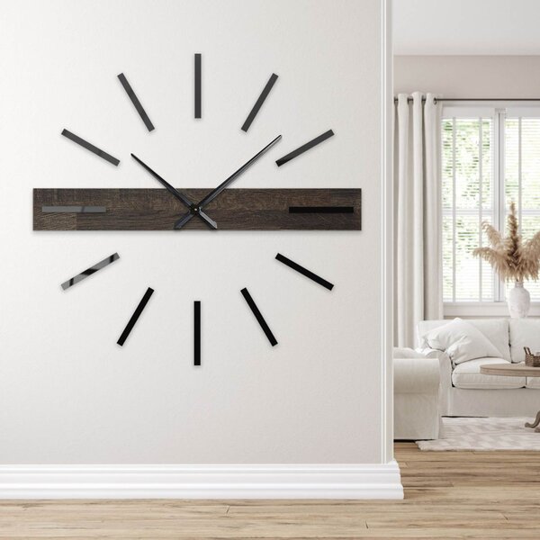 Luxusné dubové nástenné hodiny z masívu | KOPLOK: Strieborné ručičky 80 cm 4722-113198 MAS025-3169-SILVER-80