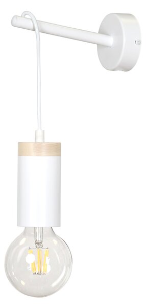 Emibig SKANDIA K1 | dizajnová nástenná lampa s drevom Farba: Biela