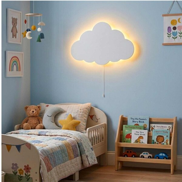 LED nástenná dekoácia v tvare obláčika – Nočné svetlo do detskej izby | LUNIK: Biela 4773-114218 LED0584