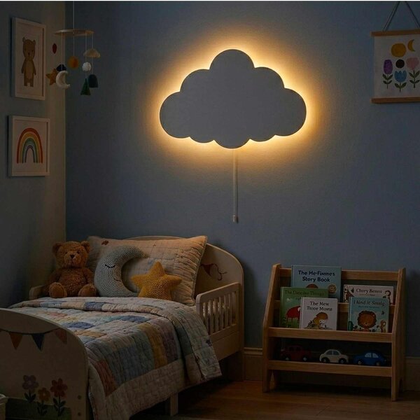LED nástenná dekoácia v tvare obláčika – Nočné svetlo do detskej izby | LUNIK: Biela 4773-114218 LED0584