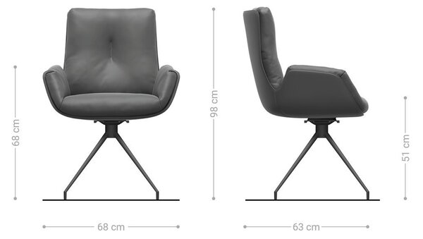 DELIFE Otočná jedálenská stolička Clea-Flex zmiešané materiály tmavobéžová krížová podstava zúžená nerezová oceľ otočný o 180°