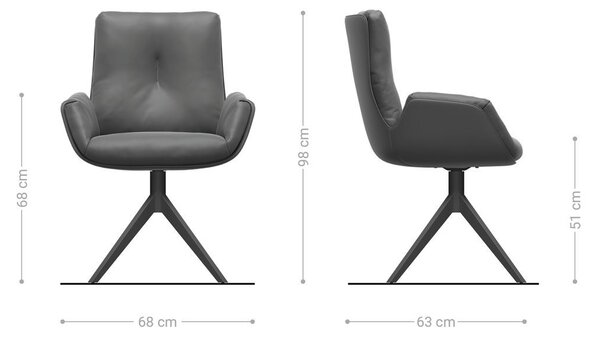 DELIFE Otočná jedálenská stolička Clea-Flex zmiešané materiály tmavobéžová krížová podstava široká čierna 360° otočná