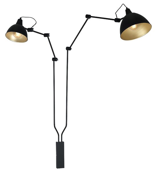 Aldex AIDA | čierna industriálna nástenná lampa Rozmer: 150x190x90, Farba: Čierna