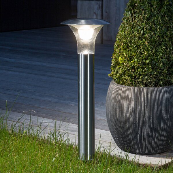 Lindby Solárne LED svietidlo na zem Jolin, 66 cm, nerezová oceľ, Hliník / sivá / zinok, Nehrdzavejúca oceľ, Moderný, Solárne svietidlá