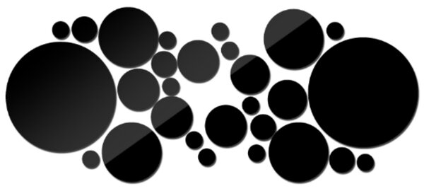 Samolepka na stenu čierne kruhy Rozmer : 60x 40 cm SV02B 2151 SV000002B- BLACK