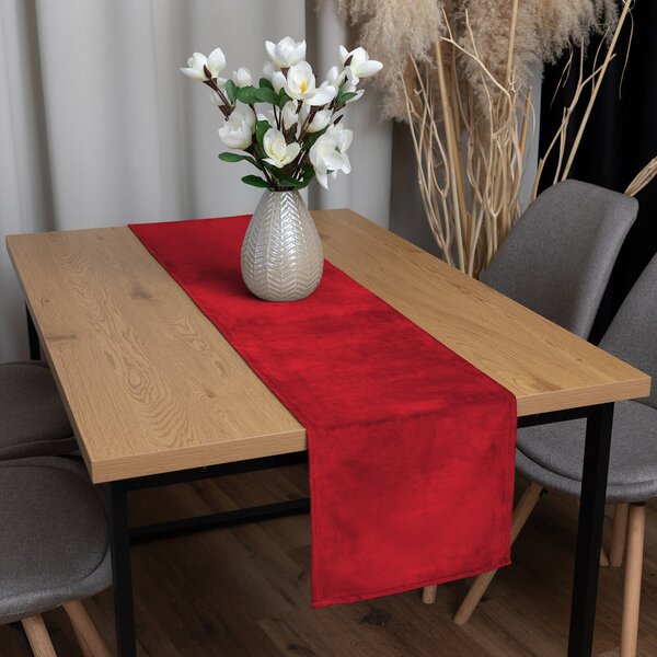 Biante Zamatový behúň na stôl Velvet Prémium SVP-051 Sýto červený 35x120 cm