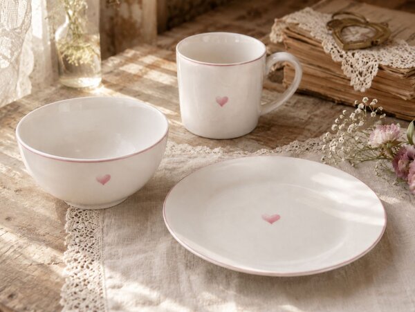 Porcelánový hrnček so srdiečkom Beautiful Heart - 12*8*7 cm / 275 ml - Clayre & Eef