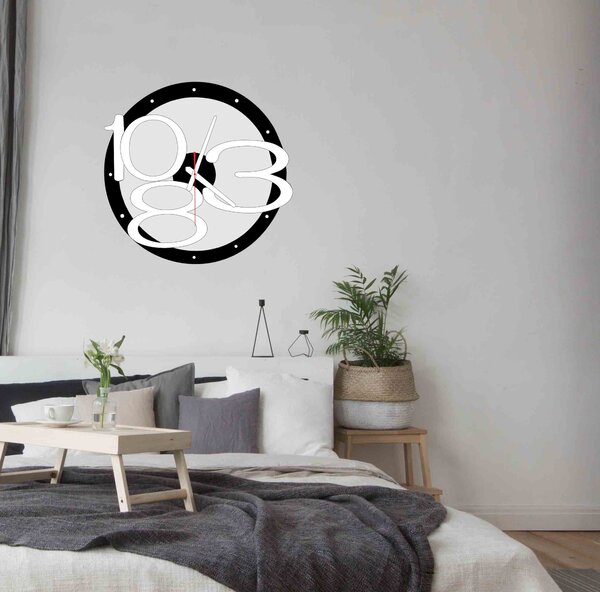 Moderné nástenné hodiny - LUXUS 2723 X0013-RAL9005-RAL9010