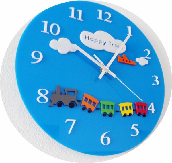 Nástenné hodiny modré do detskej izby - HEAPPY 2298 FL-z97-BLUE-RAL5015