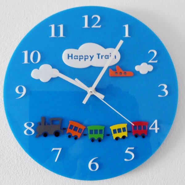 Nástenné hodiny modré do detskej izby - HEAPPY 2298 FL-z97-BLUE-RAL5015
