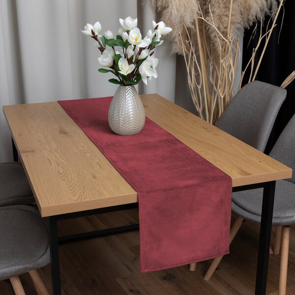 Biante Zamatový behúň na stôl Velvet Prémium SVP-050 Vínovo červený 35x120 cm
