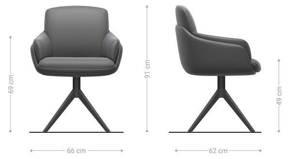 DELIFE Otočná jedálenská stolička Luan-Flex s opierkami zmiešané materiály pravá koža bielo-pastelovo modrá krížová podstava široká biela otočná o 360° s hojdacou funkciou