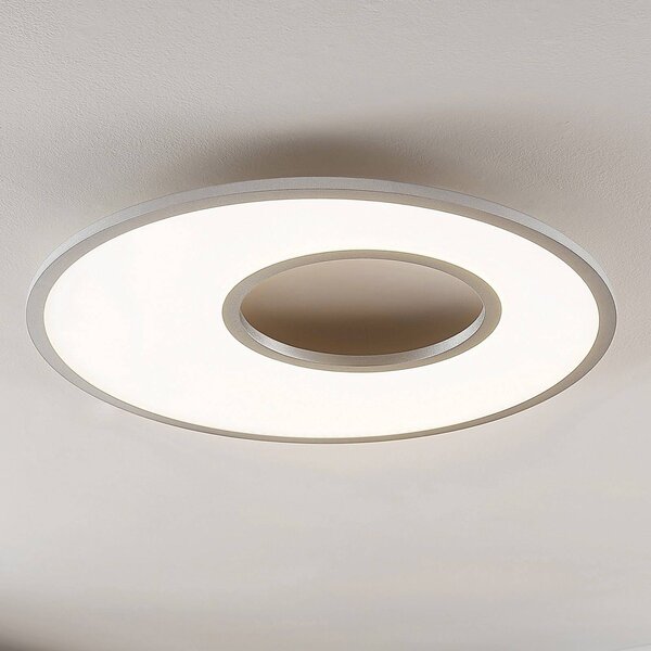 Stropné LED svietidlo Durun okrúhle 60 cm, Hliník / sivá / zinok, Kuchyňa, Plast, Moderný, Závesné svietidlo
