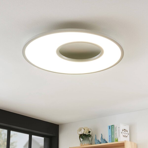 Stropné LED svietidlo Durun okrúhle 60 cm, Hliník / sivá / zinok, Kuchyňa, Plast, Moderný, Závesné svietidlo