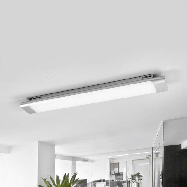 Arcchio Vinca LED stropné svietidlo, 60 cm, 1 620 lm, 4 000 K, Hliník / sivá / zinok, Pracovňa / Kancelária, Plast, Moderný, Stropné svetlo