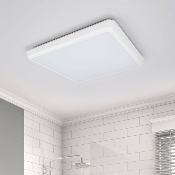 Arcchio LED stropné svietidlo Augustin, 30 x cm, biele, IP54, Biela / opálová, Kúpeľňa, Plast, Moderný, Stropné svetlo