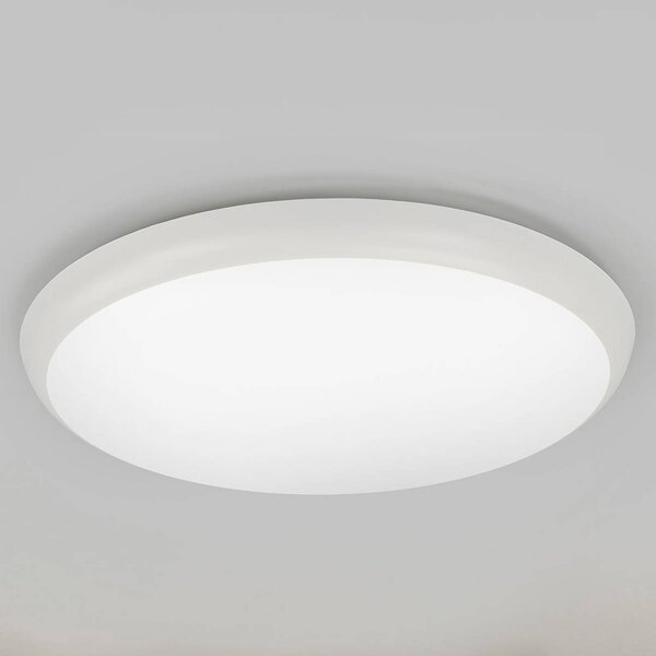 Arcchio LED stropné svietidlo Augustin, Ø 40 cm, 4 000 K, IP54, Biela / opálová, Kúpeľňa, Plast, Moderný, Závesné svietidlo