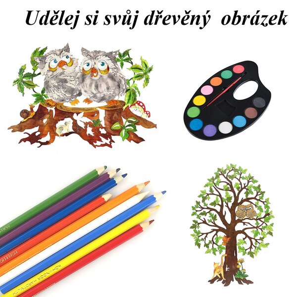 AMADEA Drevený obrázok na vymaľovanie ježkovia,16 cm