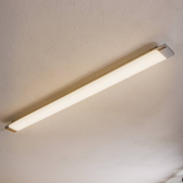 Arcchio LED stropné svietidlo Vinca, 120 cm, 3 450 lm, 4 000 K, Hliník / sivá / zinok, Pracovňa / Kancelária, Plast, Moderný, Stropné svetlo