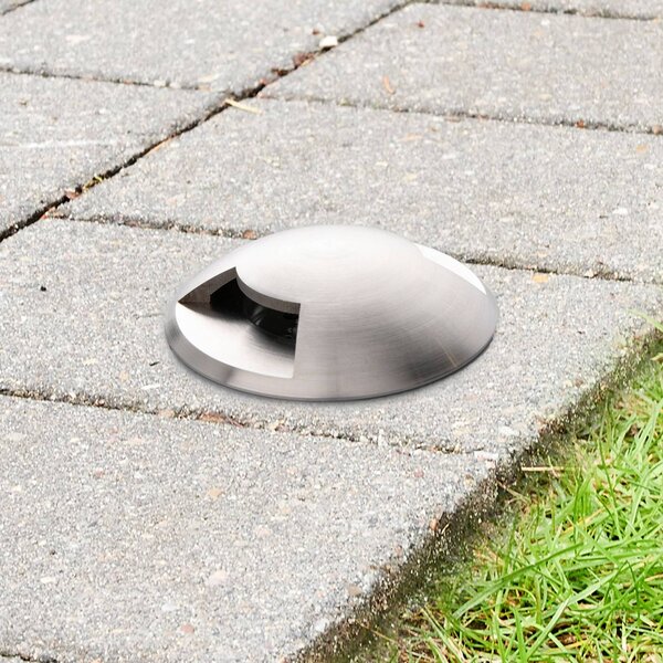 Lucande nájazdové svietidlá Helene, Ø 9 cm, hliník, IP67, Hliník / sivá / zinok, Hliník, Moderný, Zapustené podlahové svetlo