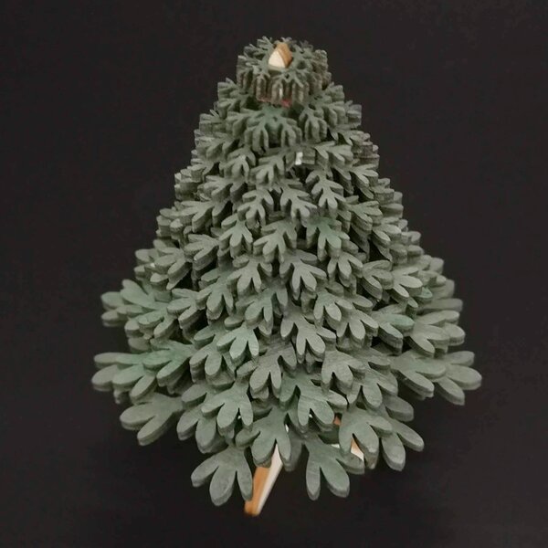 AMADEA Drevený 3D stromček zelený 10 cm