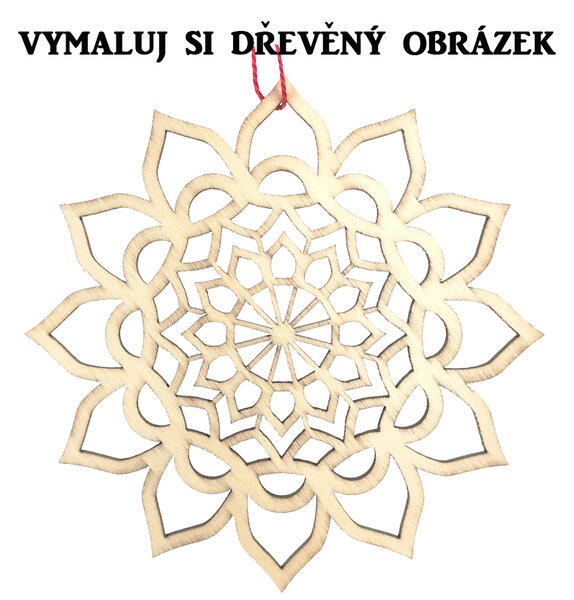 AMADEA Drevený obrázok na vymaľovanie mandala 9 cm