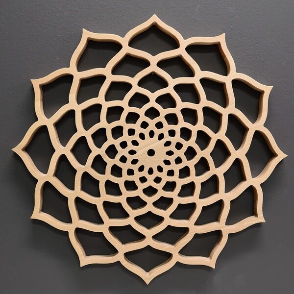 AMADEA Drevená mandala na zavesenie, masívne drevo, priemer 40 cm