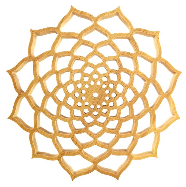 AMADEA Drevená mandala na zavesenie, masívne drevo, priemer 40 cm