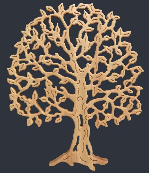 AMADEA Drevený strom, masívne drevo, 53x43x2, 5 cm
