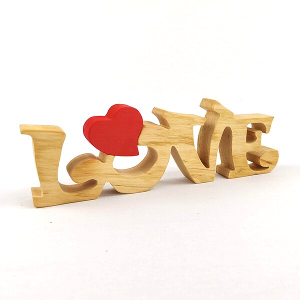 AMADEA Drevená dekorácia nápis LOVE, masívne drevo, 25x8 cm
