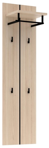 VEŠIAKOVÝ PANEL, grafitová, farba duba, 41/151/30 cm Voleo - Vešiakové steny