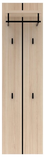 VEŠIAKOVÝ PANEL, grafitová, farba duba, 41/151/30 cm Voleo - Vešiakové steny