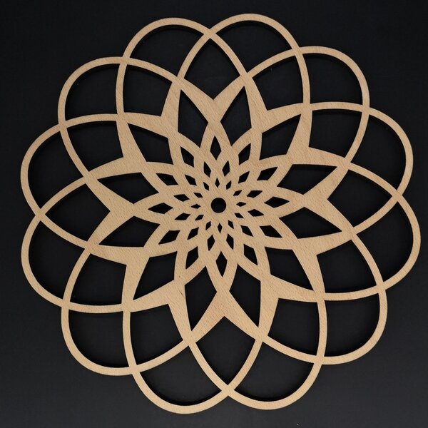 AMADEA Drevené prestieranie okrúhle mandala, masívne drevo, priemer 33 cm