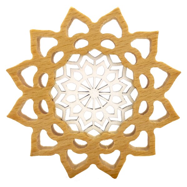AMADEA Mandala s vkladom na zavesenie, masívne drevo, priemer 10 cm