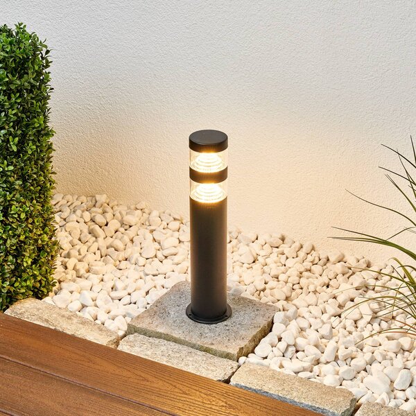 Lindby LED žiarovka Lanea, 40 cm, čierna, nerezová oceľ, IP44, Čierna, Nehrdzavejúca oceľ, Moderný, Vonkajčie stĺpové osvetlenie