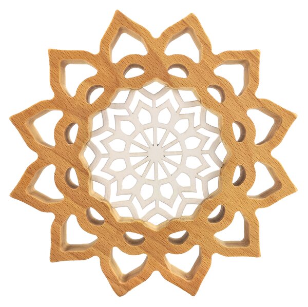 AMADEA Mandala s vkladom na zavesenie, masívne drevo, priemer 30 cm