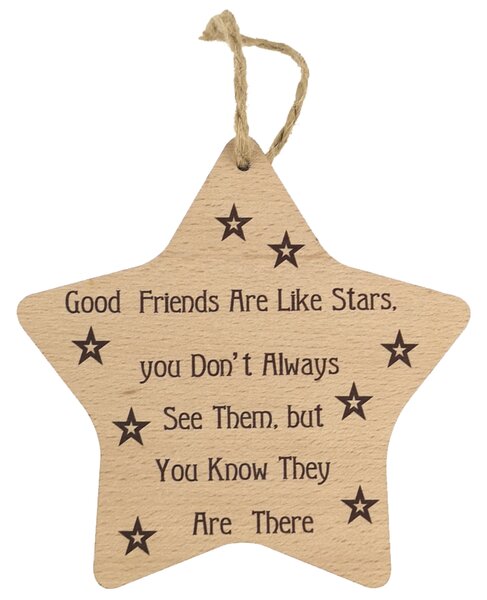 AMADEA Drevená dekorácia hviezda Good Friends Are Like Stars ..16cm