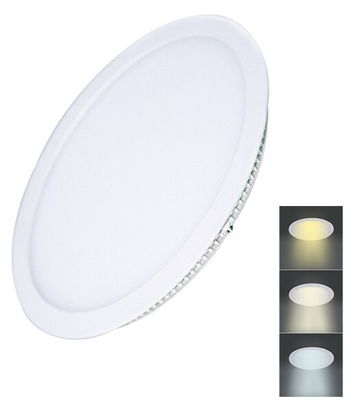 SOLIGHT LED mini panel CCT, podhľadový, 18W, 1530lm, 3000K, 4000K, 6000K, okrúhly