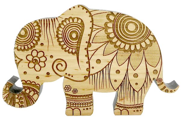 AMADEA Drevená dekorácia slon, masívne drevo 15x9,5x1,8 cm
