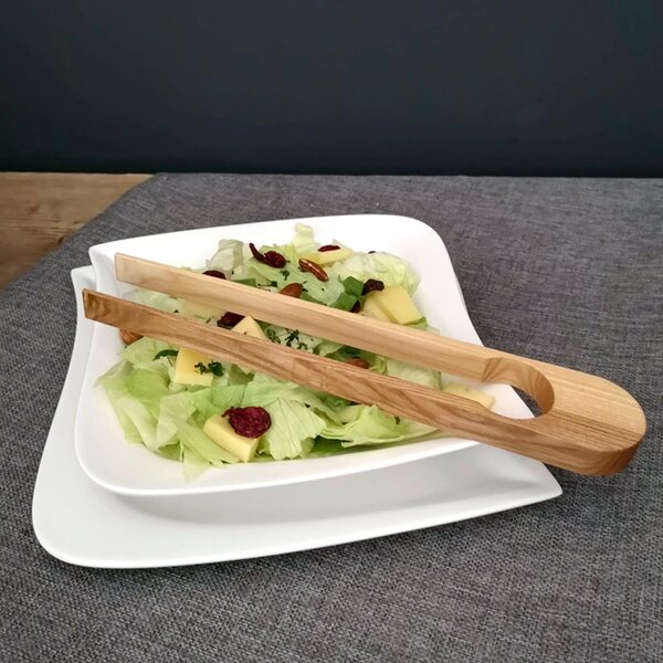 AMADEA Drevené servírovacie kliešte, masívne drevo, dĺžka 28 cm
