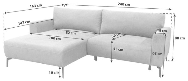 ROHOVÁ SEDAČKA, textil, svetlohnedá MID.YOU - Sedačky, Online Only