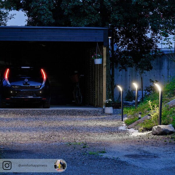 Arcchio Advik LED projektor, 100 cm, antracitový, senzor, IP54, Čierna, Hliník, Moderný, Osvetlenie príjazdovej cesty