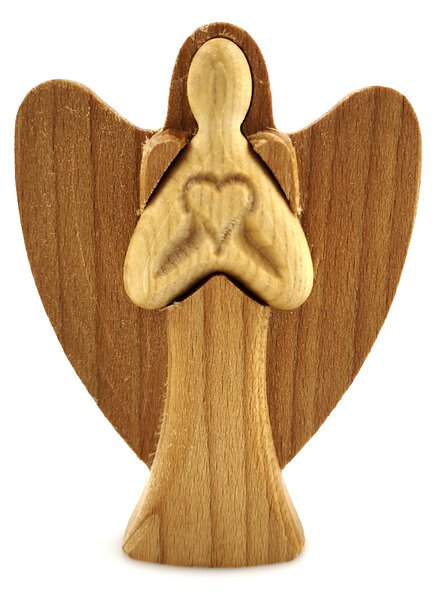 AMADEA Drevený anjel, masívne drevo, výška 10 cm