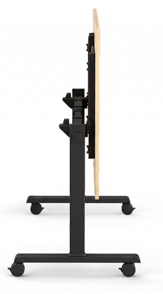 Mobilný stôl MATCH, 160x80 cm, čierna podnož, breza