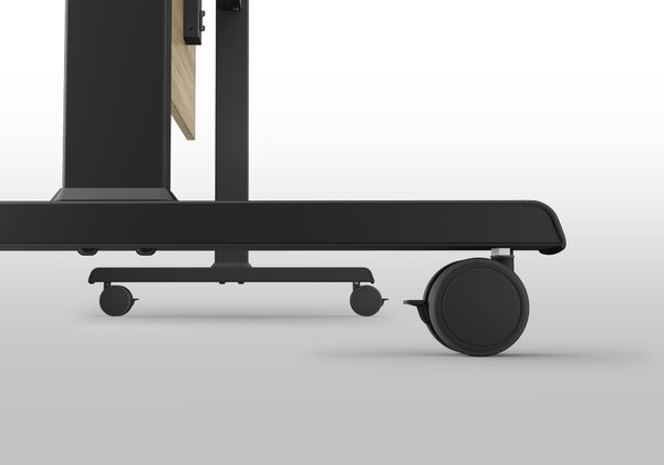 Mobilný stôl MATCH, 160x80 cm, čierna podnož, breza