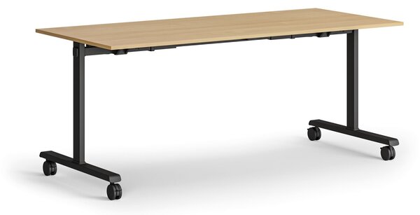 Mobilný stôl MATCH, 180x80 cm, čierna podnož, buk