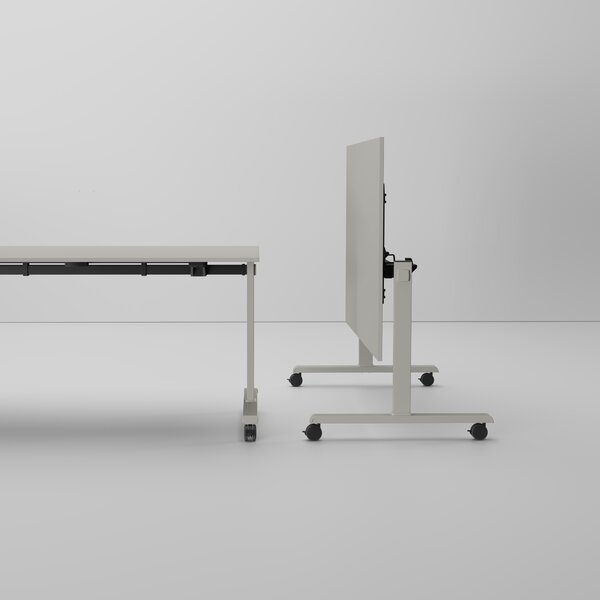 Mobilný stôl MATCH, 180x80 cm, sivá podnož, čerešňa